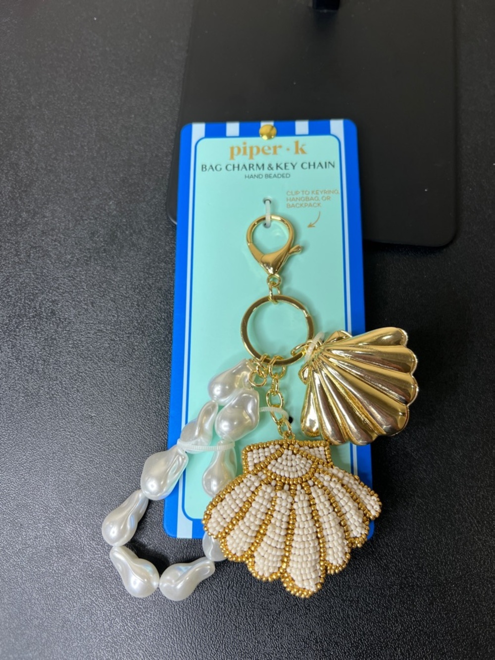 Piper K | Seashell & Faux Pearl Bag Charm
